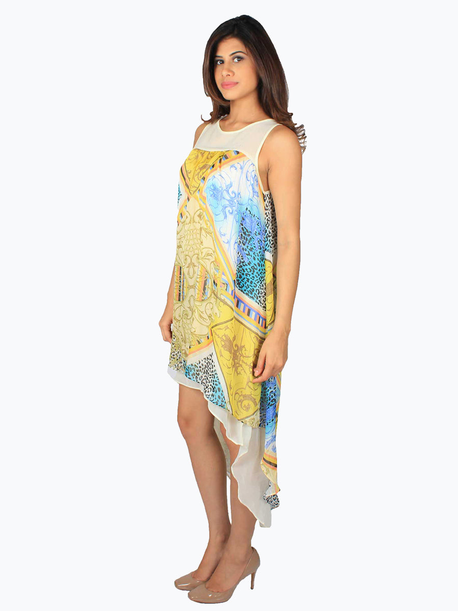 Printed High Low Pattern Dress