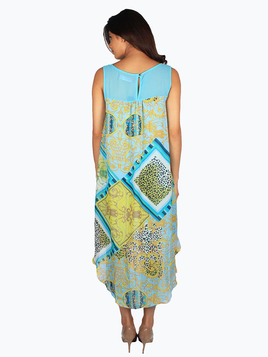 Printed High Low Pattern Dress