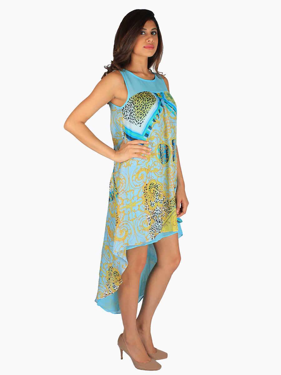 Printed High Low Pattern Dress