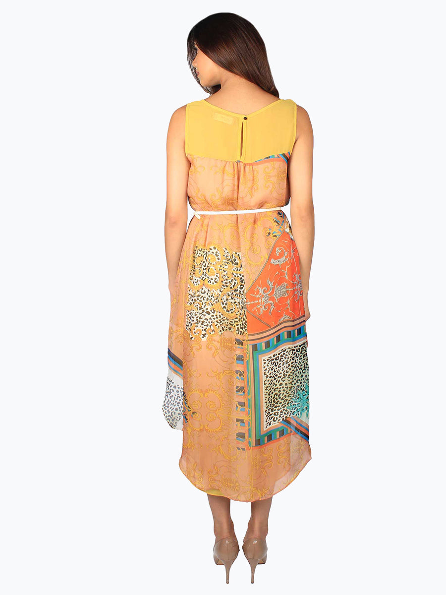 Printed High Low Pattern Dress