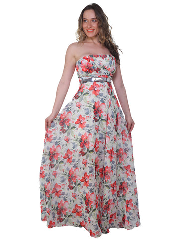 The Ivory Floral Print Maxi Dress