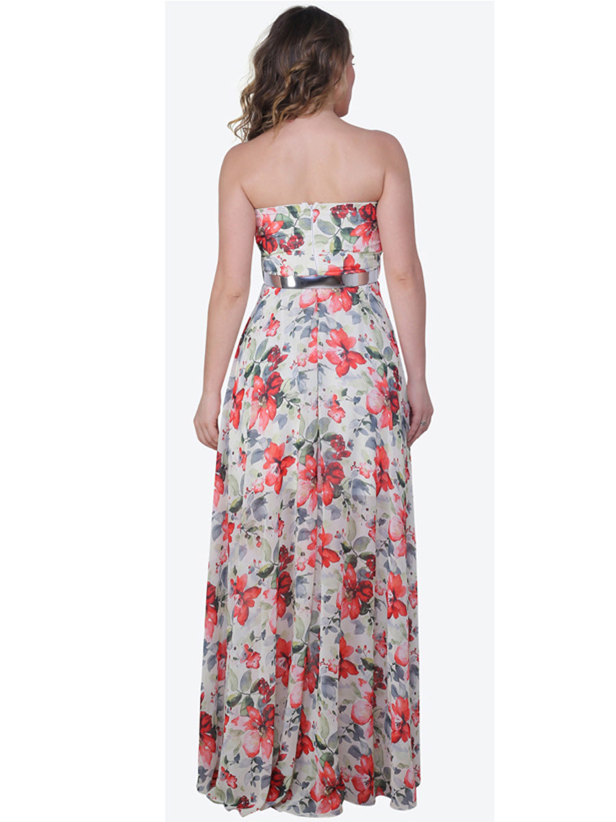 The Ivory Floral Print Maxi Dress