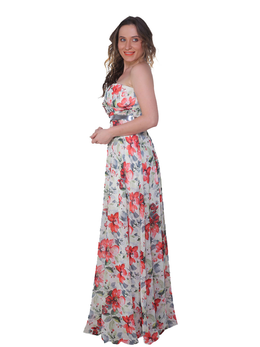 The Ivory Floral Print Maxi Dress