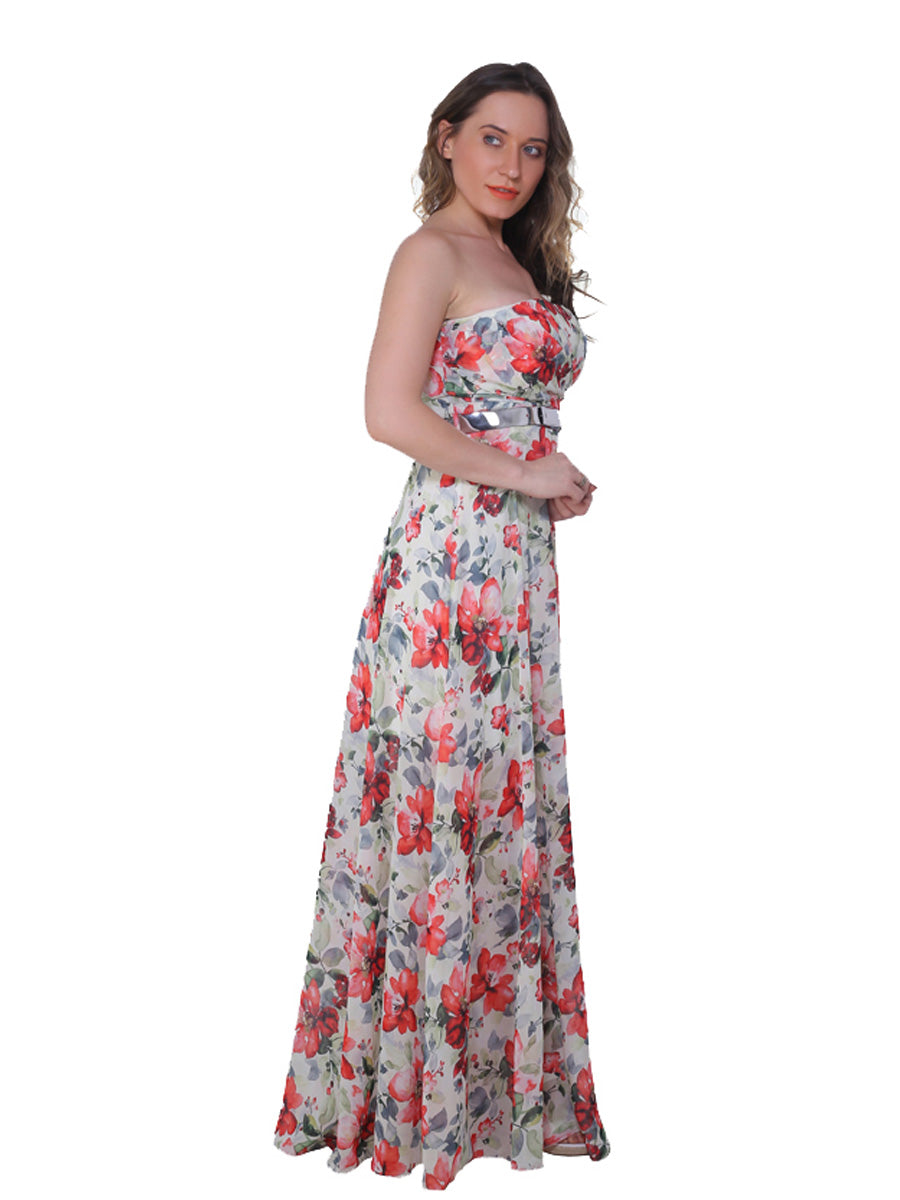 The Ivory Floral Print Maxi Dress