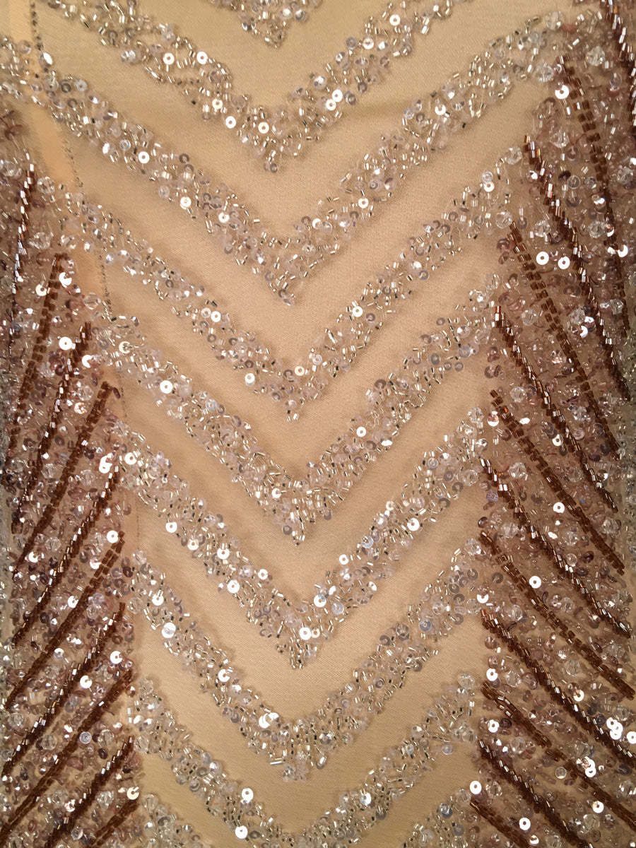 Elegant and Eye-catching Hand-Beaded Dress Panel with Intricate Geomet Ash Panjabi Pret Couture Elegant and Eye-catching Hand-Beaded Dress Panel with Intricate Geomet Ash Panjabi Pret Couture