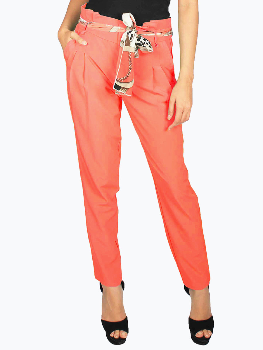 Modern and Playful: Trouser Pants with a Quirky Belt