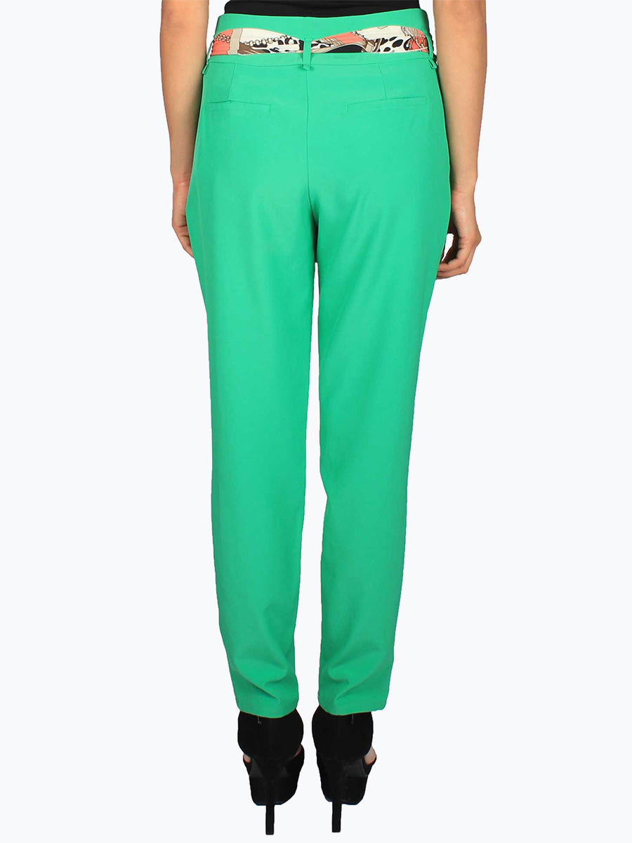 Modern and Playful: Trouser Pants with a Quirky Belt